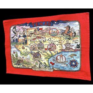 Kay Dee TEXAS Tea Towel Cotton Lone Star State Carrie Wagner Design 18"x26"